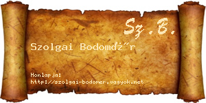 Szolgai Bodomér névjegykártya